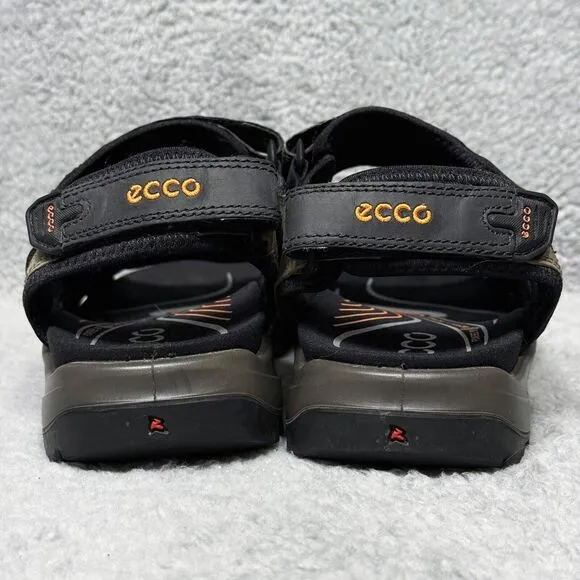Ecco Offroad Mens Size 10-10.5 Hiking Sandals Shoes Black Leather Comfort