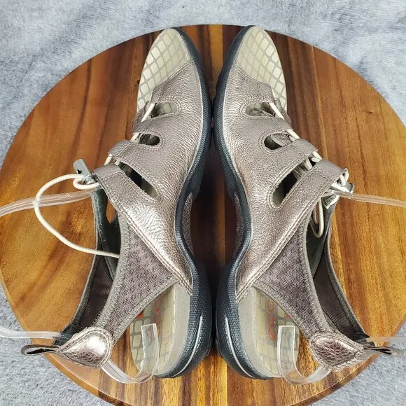 Ecco Sandals Women's 10 41 Metallic Leather Jab Toggle Sport Comfort Gladiator