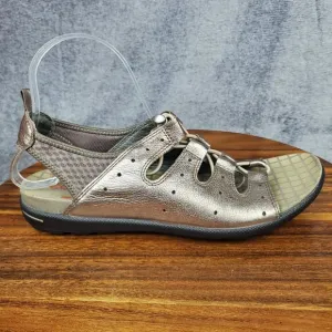 Ecco Sandals Women's 10 41 Metallic Leather Jab Toggle Sport Comfort Gladiator