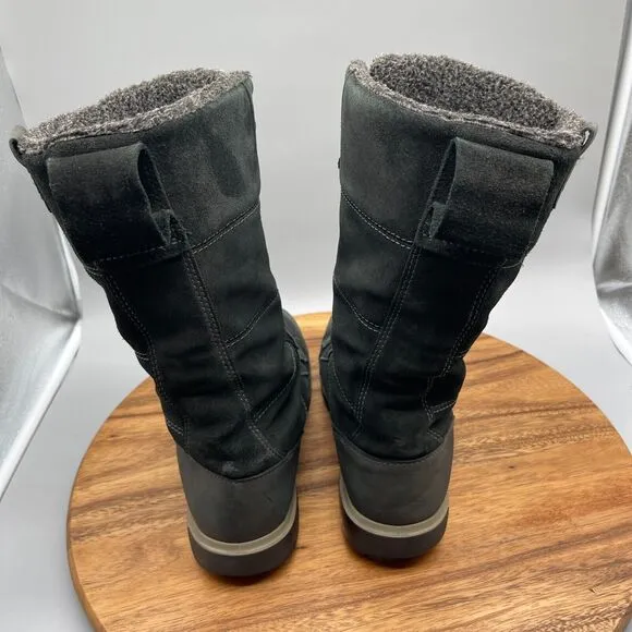ECCO Women's Gora Tall Winter Boots Size 10 / 41 Leather Snow Black