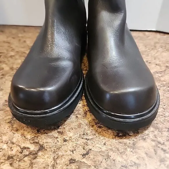 Eddie Bauer Brown Leather Side Zip Tall Women's Boots Size 9.5 M Riding Boot EUC