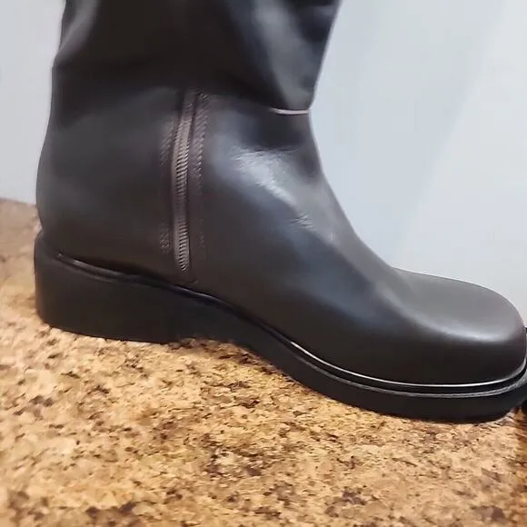 Eddie Bauer Brown Leather Side Zip Tall Women's Boots Size 9.5 M Riding Boot EUC