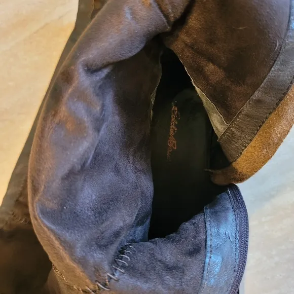 Eddie Bauer Vintage Y2K High Definition Brown Leather Equestrian Tall Boots EUC