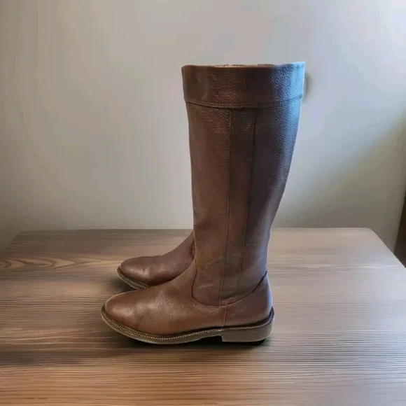Eddie Bauer Vintage Y2K High Definition Brown Leather Equestrian Tall Boots EUC