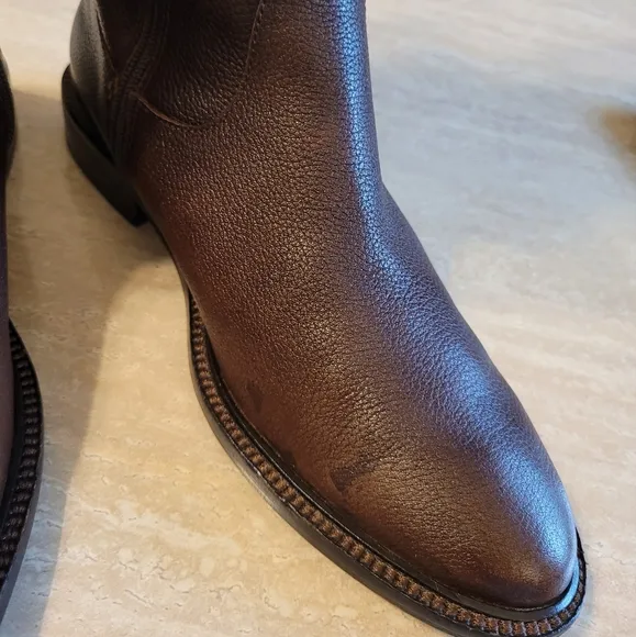 Eddie Bauer Vintage Y2K High Definition Brown Leather Equestrian Tall Boots EUC