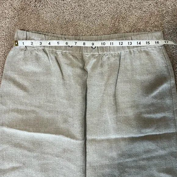 Eileen Fisher Straight Pull-On Grommet Linen Skirt