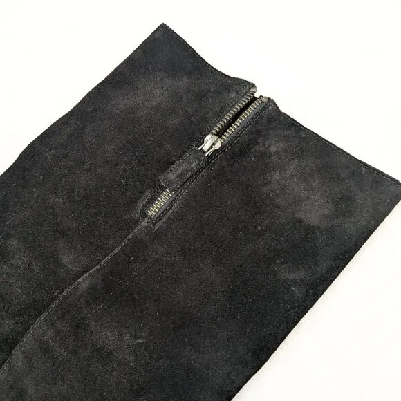 EILEEN FISHER Switch Zip-Off Boots Black Suede Metallic Leather
