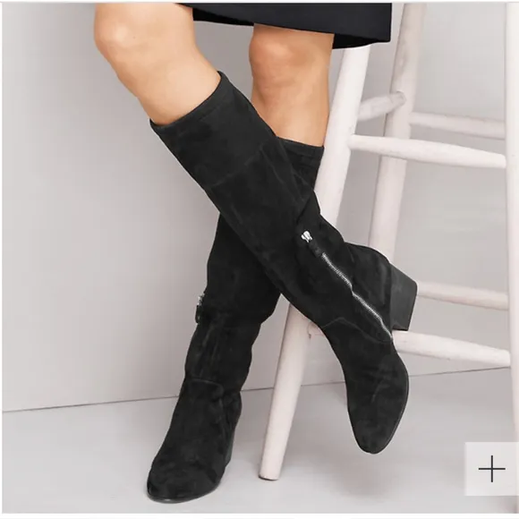 Eileen Fisher tall suede Black Knee-High Women's Boots