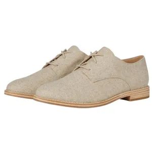 Eileen Fisher Womens Harlow Oxford Shoes US 7.5 M EU 38 Beige Oat Fabric NIB