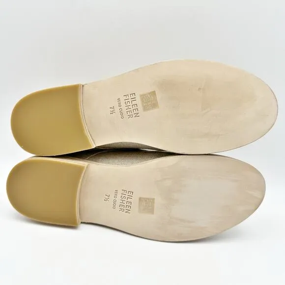 Eileen Fisher Womens Harlow Oxford Shoes US 7.5 M EU 38 Beige Oat Fabric NIB