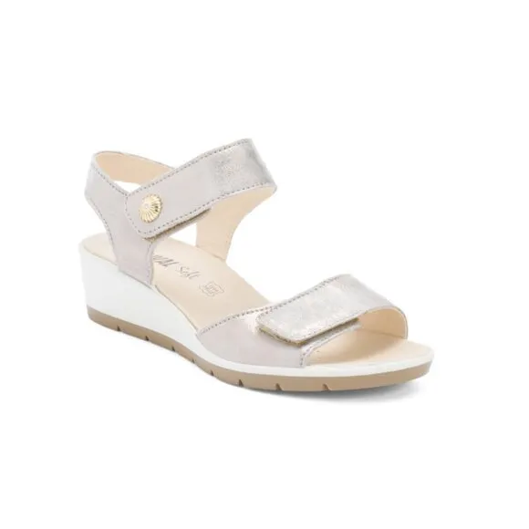 ENVAL SOFT Silver Made In Italy Suede Comfort Flat Sandals