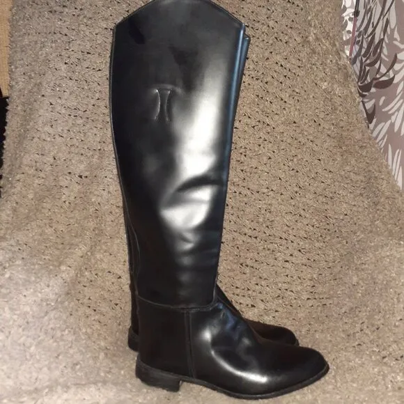 EQUESTRIAN RIDING BOOTS-Black Leather/Lined (Top)-21.25&quot; Tall-Size 8.5 Men-NWOB