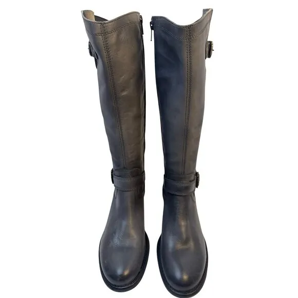 Eric Michael Women's Grey Leather Tall Montana Boots Size 39