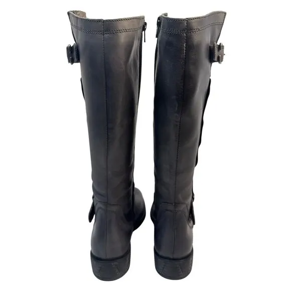 Eric Michael Women's Grey Leather Tall Montana Boots Size 39