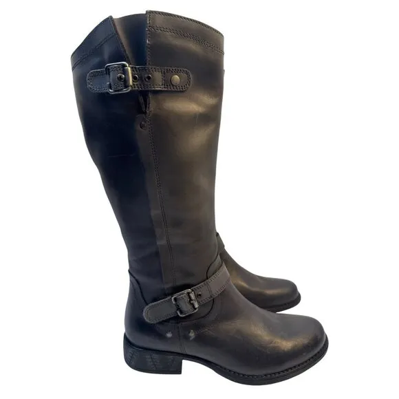 Eric Michael Women's Grey Leather Tall Montana Boots Size 39