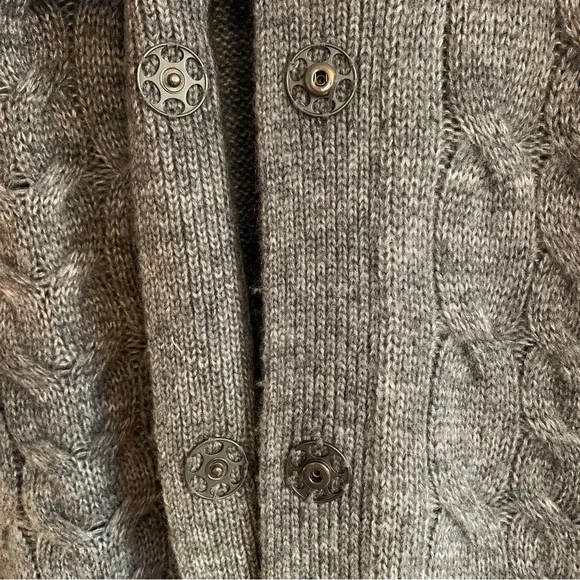 EUC! Caslon sweater cardigan vest large L gray grey shawl collar lapel like new