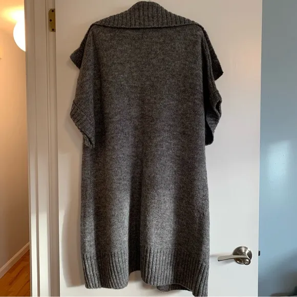 EUC! Caslon sweater cardigan vest large L gray grey shawl collar lapel like new