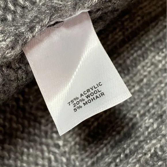EUC! Caslon sweater cardigan vest large L gray grey shawl collar lapel like new