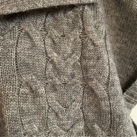 EUC! Caslon sweater cardigan vest large L gray grey shawl collar lapel like new