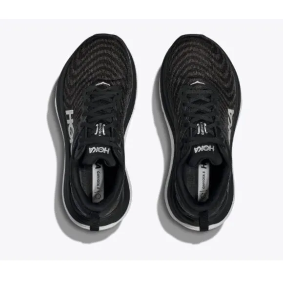 EUC Hoka Black White Womens Gaviota 5 Walking Running Sneakers 8B (Faded Stain)
