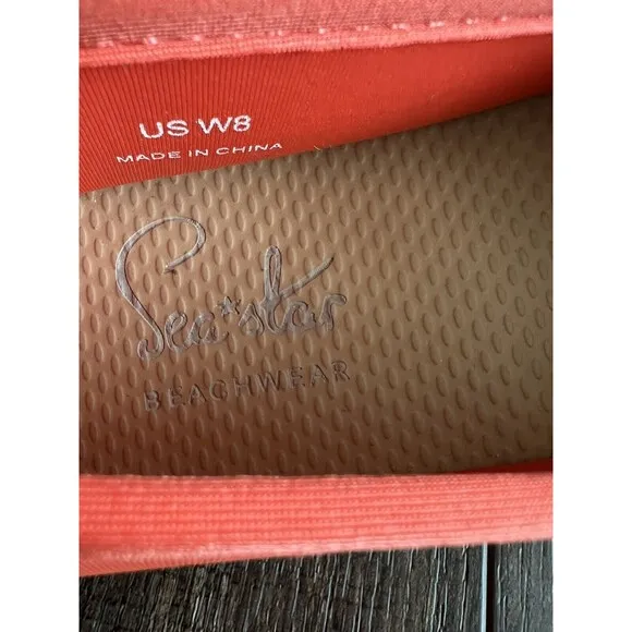 EUC SEA STAR BEACHWEAR Women Beachcomber Orange Espadrille Water Shoes Sz 8