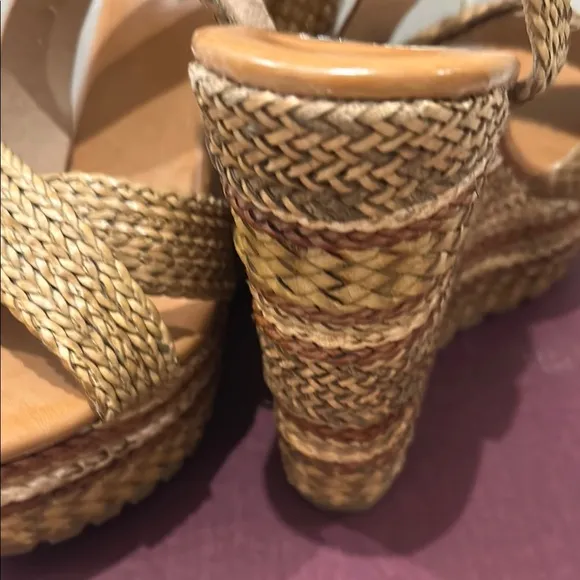 EXE Braided Tan Platform Sandals