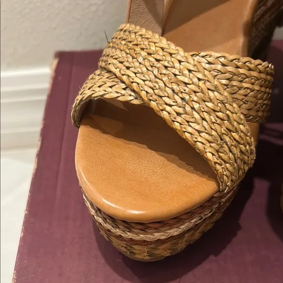 EXE Braided Tan Platform Sandals