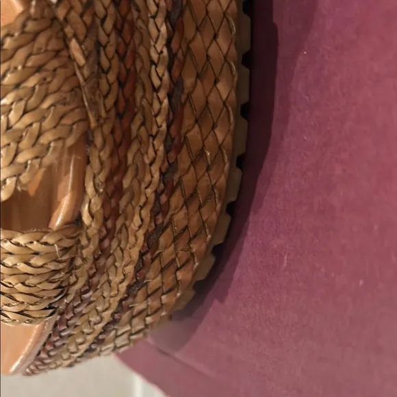 EXE Braided Tan Platform Sandals