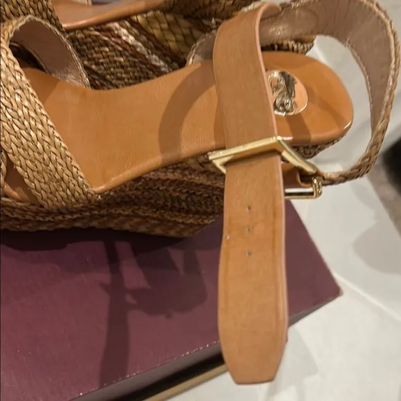 EXE Braided Tan Platform Sandals