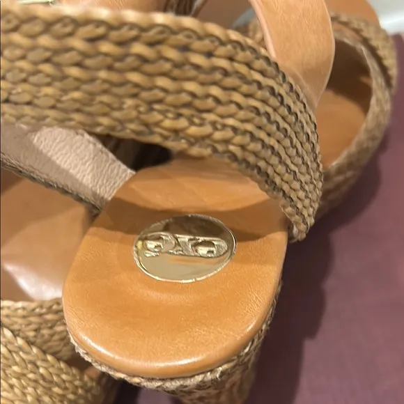 EXE Braided Tan Platform Sandals