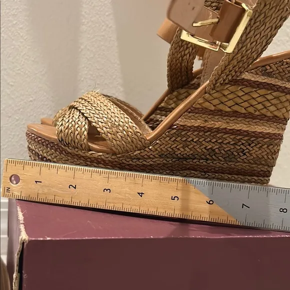 EXE Braided Tan Platform Sandals