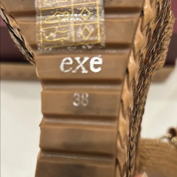 EXE Braided Tan Platform Sandals