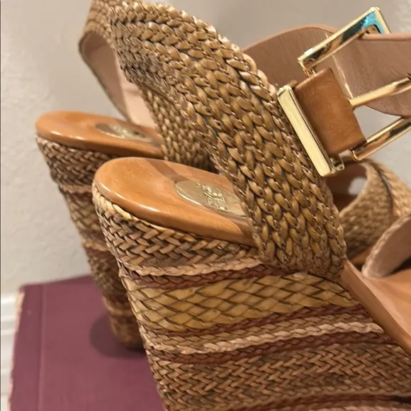 EXE Braided Tan Platform Sandals