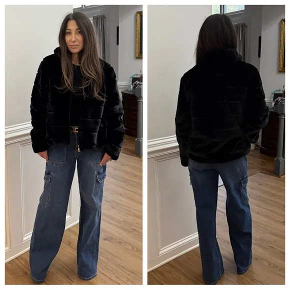 Fabulous Faux Fur Jacket with Side Pockets