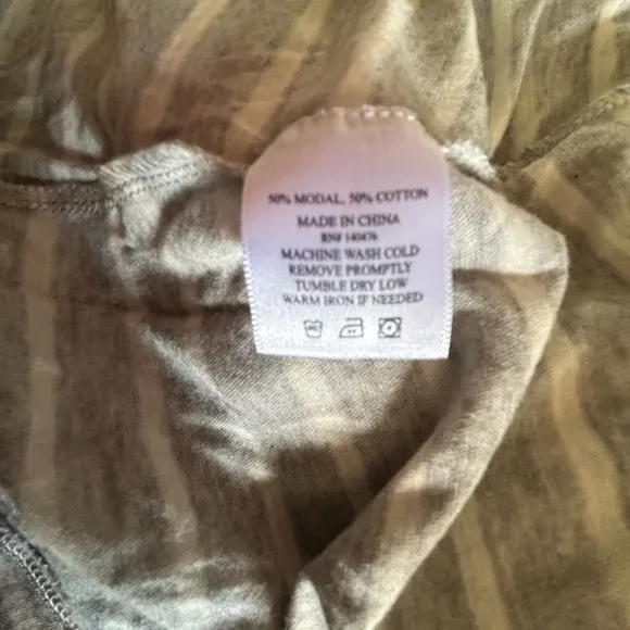 Faherty Nolita Tee Shirt Dress Soft Relaxed Swing Cinder Stripe Gray/White S NWT