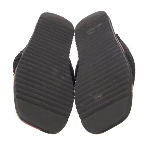 Farm Rio Black Puffy Knitted Tops/Printed Bottom Flip Flop Sandals Size 8