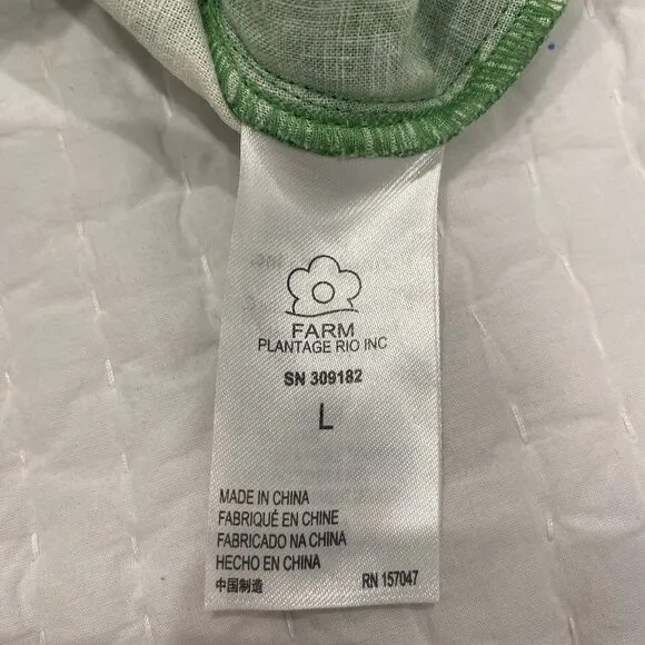 Farm Rio Green Lace Monsteras Mini Dress