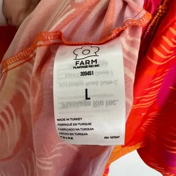 Farm Rio Womens Summer Garden Ombre Maxi Dress Large Pink &amp; Orange FarmRio NWT