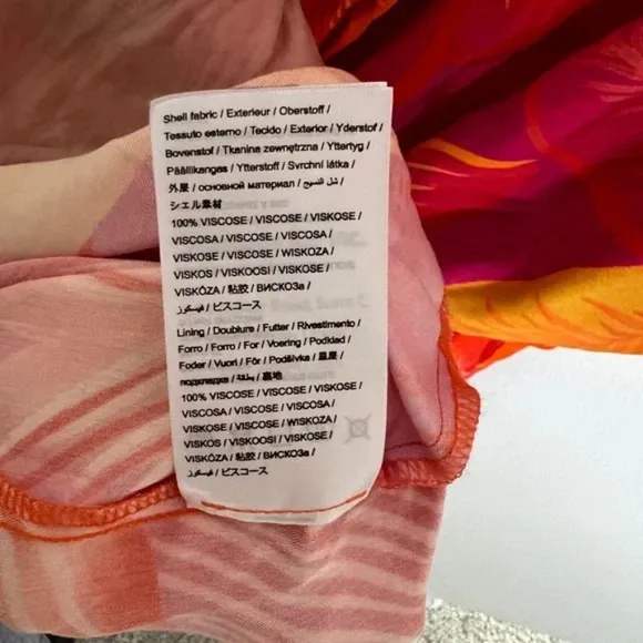 Farm Rio Womens Summer Garden Ombre Maxi Dress Large Pink &amp; Orange FarmRio NWT