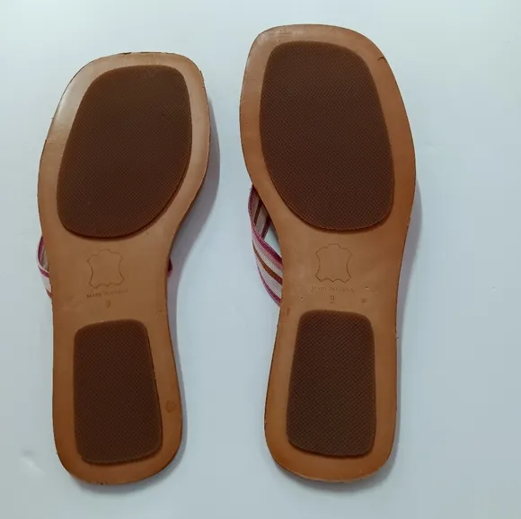 Farylrobin Leather &amp;  Ribbon Flip Flop Thong Sandals