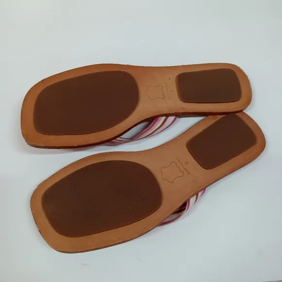 Farylrobin Leather &amp;  Ribbon Flip Flop Thong Sandals