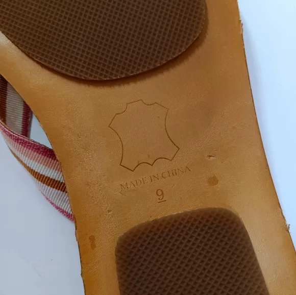 Farylrobin Leather &amp;  Ribbon Flip Flop Thong Sandals