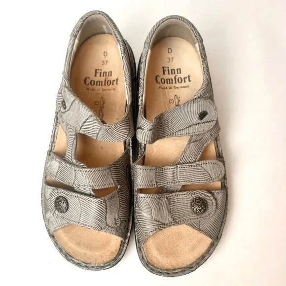 FINN COMFORT Gomera Sandals Taupe Bronze Sz 6.5