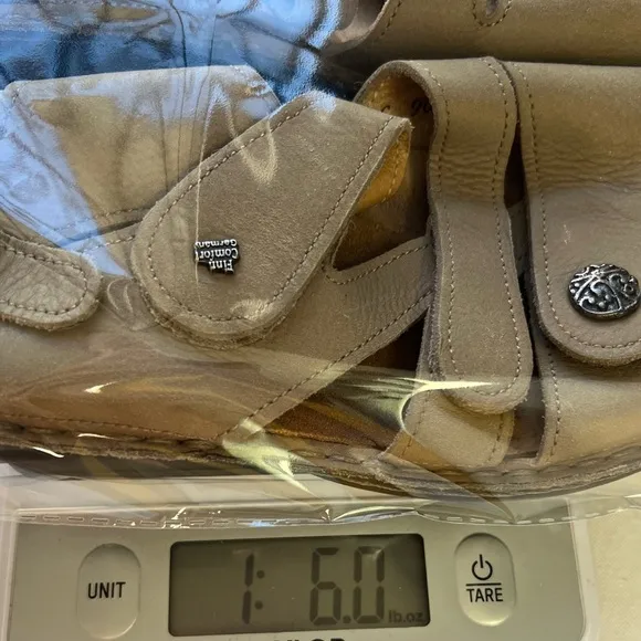 Finn Comfort Gomera Tan Sandals Adjustable Straps 38 7.5