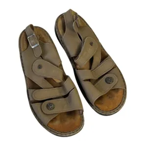 Finn Comfort Gomera Tan Sandals Adjustable Straps 38 7.5
