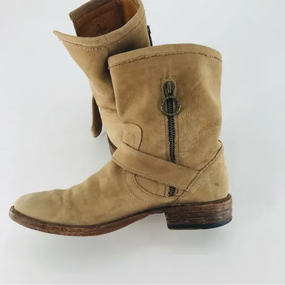 Fiorentini   Baker Eli Eternity Leather Suede Biker Boots Tan Size 7