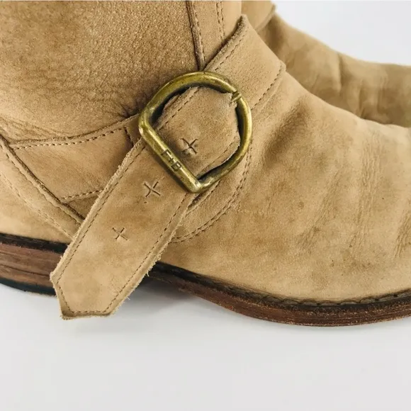 Fiorentini   Baker Eli Eternity Leather Suede Biker Boots Tan Size 7