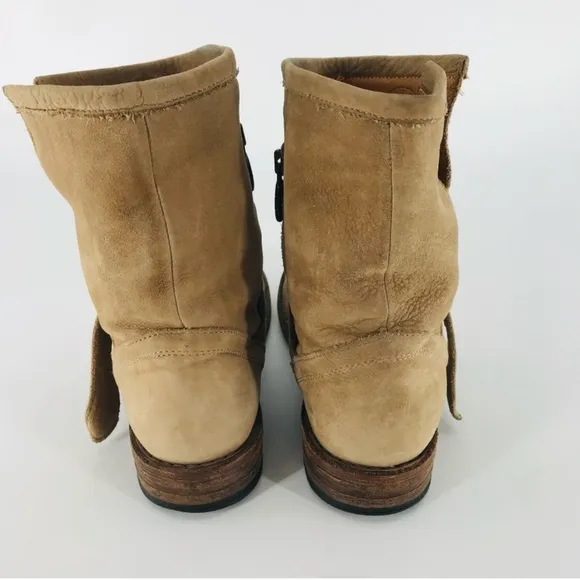 Fiorentini   Baker Eli Eternity Leather Suede Biker Boots Tan Size 7