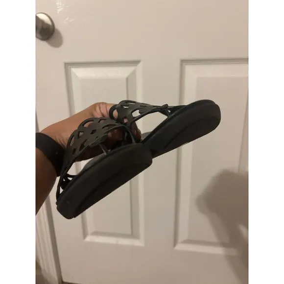 Fitflop Elodie entwined loops black flip flop sandals sz 6