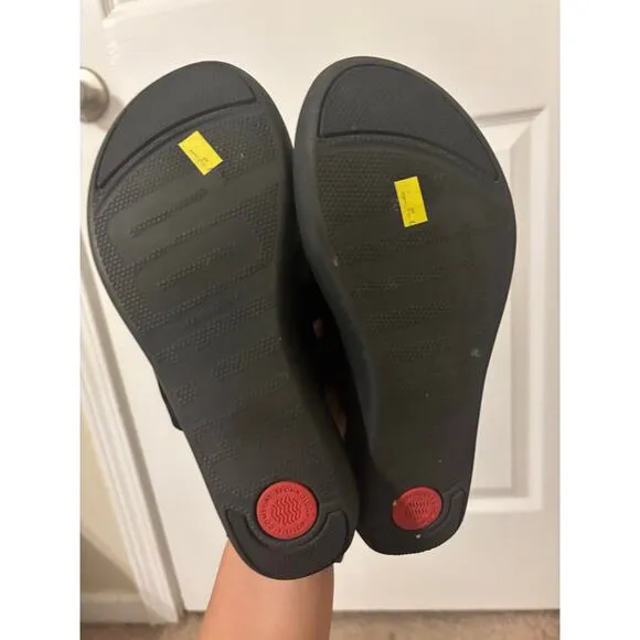 Fitflop Elodie entwined loops black flip flop sandals sz 6